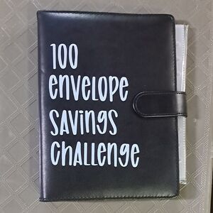 BLACK 100 Envelopes Money Saving Challenge Binder